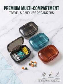 1pc Ultra-Small 3-Compartment Dust-Proof Pill Storage Box, Daily Pill Box - (3 Daily) 3 Compartments, Dust-Proof, Medication Organizer, Easy For Daily Medication - Portable Lightweight Design, Portable Lightweight Design Suitable For Travel Or Home Use, Box, Travel Essential - Multicolor - View 7