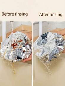 50/30/10pcs Reusable Aluminum Foil Elastic Food Covers - Refrigerator Food Covers, Aluminum Foil Food Covers, Kitchen Food Preservation Covers, Suitable For Bowls, Plates, Tableware, Heat Retention, Freshness Preservation, Dust-Proof - Silver - View 10