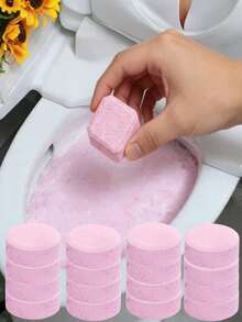 12pcs/24pcs Toilet Cleaning Effervescent Tablets, Toilet Cleaner, Deodorize, Prevent Yellowing, Odor Removal. 1 Tablet Dissolves Quickly, Easy To Use. Long-Lasting Cleaning Effect, Gentle And Non-Irritating, Protects Toilet Glaze. Mild Formula Suitable For Various Toilet Materials, (Random Delivery Of New And Old Models) - Powdery - View 1
