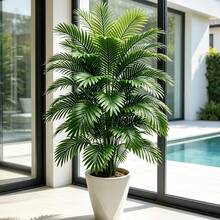 49.21 Inch Giant Areca Palm Tree - Tropical Rainforest Artificial Greenery; Vibrant Artificial Foliage; Suitable For Garden/Yard/Party/Villa/Pool/Hotel And Multiple Indoor/Outdoor Style Decor; Munich Beer Festival/Green Hat Festival/Independence Day/Father's Day/June Festival/Palm Tree Festival And Other Year-Round Holiday Decorations, Preferred Choice For Summer And Autumn Home Decor, No Pot Included, Outdoor Artificial Greenery, Premium Artificial Plant - Multicolor - View 4