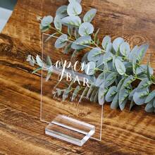Kartu Label Akrilik Bening, Ukuran 5"X7" Papan Tanda Meja Pernikahan Akrilik Bening, Cocok Untuk Resepsi Pernikahan, Acara, Pesta - A - View 5