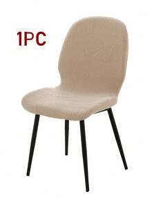 1/2pcs Nordic Curved Dining Chair Slipcovers Solid Color Jacquard Chair Slipcover All Seasons Usable Chair Seat Cover For Wedding Party Home Decor - Multicolor - View 7