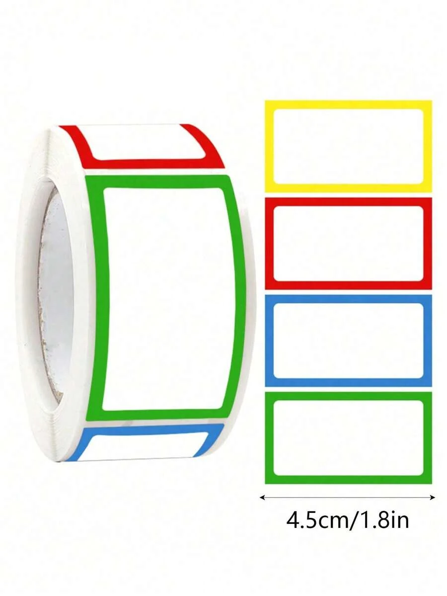 250pcs/Roll Colorful Blank Sticker Labels, Handwritten Markers Roll-Up Sorting Labels, PVC Waterproof Large Size Bottle & Spice Jar Labels,School Supplies,Back To School