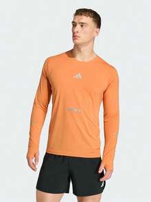 Adidas Men's Adi365 LS M Long Sleeve T-Shirt Woven Collarless Long T-Shirt KA2441 - Orange - View 1