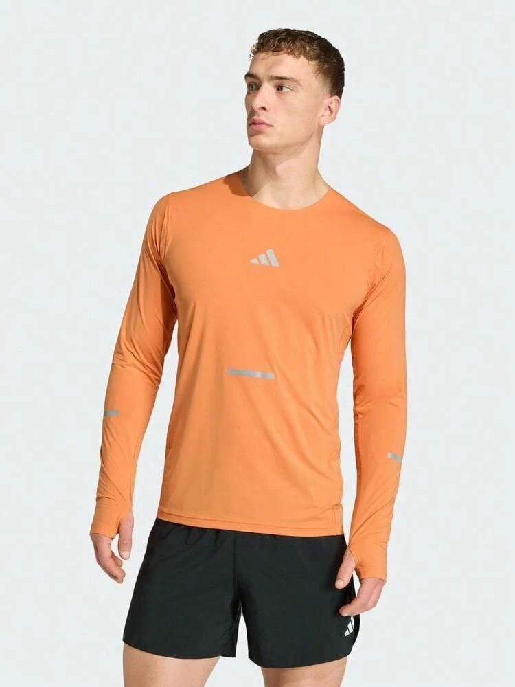 Adidas Men's Adi365 LS M Long Sleeve T-Shirt Woven Collarless Long T-Shirt KA2441 - Orange - View 1
