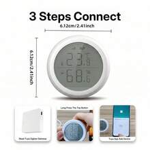 RSH Tuya ZigBee Smart Temperature And Humidity Sensor With LED Screen Display, Compatible For Alexa Assistant Voice Control, Home Automation Settings, Suitable For Rooms,Offices,Warehouses, Bedroom, Ete(Zigbee Version Need Zigbee Hub&Gateway!!!) - RSH-hS03 - View 11