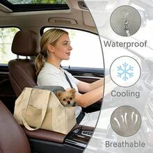Small Dog & Cat Portable Commuter Backpack, Quick-Dry One Shoulder Pet Carrier Bag, Lightweight Breathable Dog Walking Tote Bag, Foldable Car Pet Bag, Suitable For All Seasons Pet Travel And Outdoor Use - Multicolor - View 8