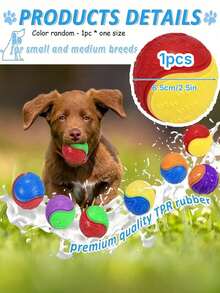Squeaky Dog Toy Ball, Training Ball, Durable Ball Toy, Suitable For Dog Ball Launcher, High Elasticity Dog Interactive Ball, Puppy Pet Teething Ball - Multicolor - View 5