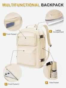 Floless Mochila de viaje unisex, cumple con los estándares de artículo personal de equipaje de mano de la aerolínea, se adapta a portátiles de 14/15.6 pulgadas, diseño antirrobo, impermeable, adecuada para uso en dormitorios universitarios, mochila pequeña para computadora, mochila para desplazamientos de negocios, mochila para deportes al aire libre - Multicolor - Ver 9