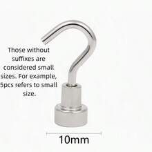 10pcs/5pcs Strong Magnetic Hooks, Non-Slip, Space-Saving, Heavy Duty, Suitable For Home, Tenant Or Office Use, Can Be Used For Kitchen Utensils, Bathroom Towels And Small Items - Silver - View 7