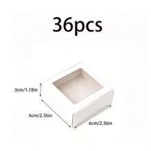 48/36/24/12/2pcs White Small Gift Boxes With Transparent Window, Jewelry, Soap, Candy Boxes, Handmade Crafts Packaging, Flat Bulk Pack, Suitable For Gifts, Crafts, Weddings, Parties, Bridal Showers, Brides, Wedding Decor, Birthday Decor - White - View 8