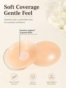 Multi-Pack Invisible Nipple Covers, Seamless, Reusable, Breast Pads, Backless Dress Lingerie Accessories For Women - Multicolor - View 5