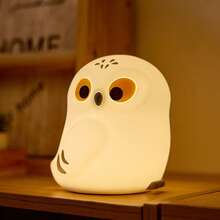 GLOOPRO Owl Night Light, Soft Owl Gift, Rechargeable, Dimmable, Timed, LED Bird Silicone Night Light, Children's Bedroom, Kindergarten, College Dormitory Decorative Light - Owl Night Light - View 4