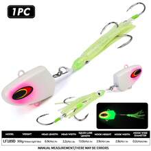PRO BEROS PROBEROS 1PC Slow-Retrieve Trolling Lure For Boat Fishing (40g-300g), Bionic Squid Tentacle Saltwater Fishing Lure, Deep-Sea Trolling Lure With Triple Hooks - COLOR D - View 11