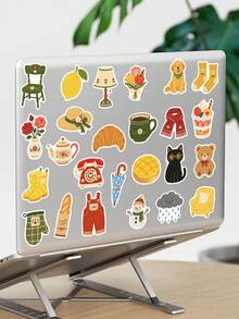50pcs Hand-Drawn Small Object Waterproof Stickers, Suitable For Laptop, Skateboard, Guitar, Refrigerator, Luggage, Tablet, Phone, Scrapbook, Phone Case Decoration, Perfect For Holiday Gifts, Birthday Party Gifts School Supplies - 50pcs - View 4