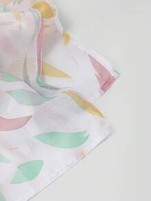 1 pieza Bufanda larga de mujer con estampado digital ancho de sombra floral minimalista, estilo elegante y casual, estilo envolvente largo, adecuada para bata y uso diario - Blanco - Ver 7