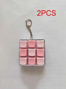 1pc 9-Key Cube Stress Relief Button Toy, Creative Keyboard Pendant Decoration, Car Keychain, Bag Decoration, Keychain Accessory, Keyboard Design, Adult Fingertip Keychain, Pressure Sensitive Keychain, Stress Relief Keychain, Focus Relaxation Zipper Keychain, Birthday Gift, Party Favor - Multicolor - View 36