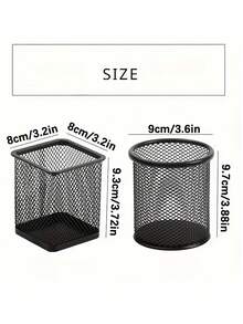 1pc Hollow Mesh Pen Holder Storage Box, Minimalist Multifunctional Stationery Organizer Rack,Suitable For Office Use, Back To School Season And Learning Supplies,Make Up Organizer,Halloween And Christmas Gifts,Dorm Room Essentials College, Room Decor - Multicolor - View 3