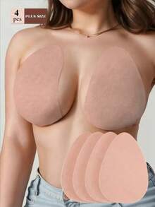 4pcs/Pack Adhesive Bras, Disposable Strapless Tank Top Bras, Invisible Adhesive Design, Comfortable Support, Suitable For Women, Enhances Breast Shape, Tank Top Bras, Disposable Bras - Color - View 12