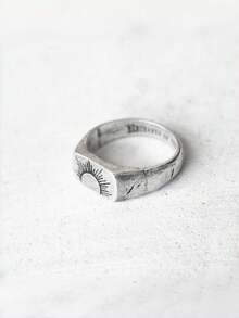 Men's Sunrise Sun Ring Vintage Distressed Ring Suitable For Men's Daily Wear - Men's Sunrise Ring - View 4