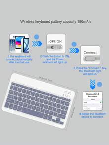 360度旋轉無線藍牙鍵盤保護殼，適用 iPad A16 11代/10代/9代/8代/7代 10.2 吋、Air 10.9 吋/11 吋 (150mAh 電池)，TPU 翻蓋 PU 皮革材質，淺灰紫色 - 淺灰紫 - 查看 8