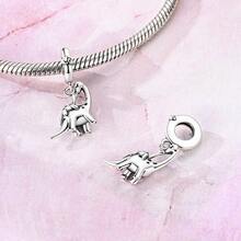 1pc Silver Plated Animal Series Forest Elephant Tiger Lion Dinosaur Zebra Sloth Rabbit Panda Pendant Beads Suitable For Bracelet Bangle Necklace Beads Suitable For DIY Jewelry Making Human And Nature Theme Beads - Silver - View 6