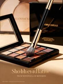 1 Set luxuriöses doppelseitiges Make-up-Pinselset, Premium-Synthetikborsten mit Golddekoration, tragbare Spiegel-Aufbewahrungsbox, All-in-One makellose Make-up-Werkzeuge, exquisites Schönheitsgeschenk für Frauen - Verschiedenfarbig - Übersicht 3