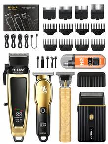 HIENA-5 Men's Professional Hair Clipper Gift Set, Wireless Hair Clipper Set And Trimming Set, Electric Beard Trimmer And Nose Hair Trimmer Set, Reciprocating Shaver And Men's Facial Grooming Set, Comprehensive Gift Set Designed For Men - View 1