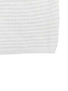 French Style Cold Shoulder Hollow Knit Slim Fit Women's Top, Spring/Autumn New Arrival, Suitable For Date, Vacation, Daily Wear And Commute - White - View 8