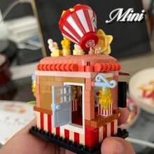 Seri Toko Jalanan Mini Partikel Mikro, Bahan ABS, Set Mainan Balok Bangunan Anak-anak, Termasuk: Toko Popcorn, Toko Takoyaki, Kedai Kopi, dan Lebih Banyak Elemen Pemandangan Jalanan. Alas Balok Bangunan Lembut, Mainan Buatan Tangan Kreatif Edukatif Gaya Piksel. - MultiWarna - View 3
