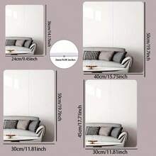 1pc Modern Acrylic Bathroom Mirror - Self-Adhesive Closet Mirror - Makeup Vanity Mirror - Room Decor Mirror, Children's Bedroom Decoration - Silver - View 4
