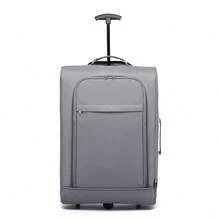 Bagaglio a mano piccolo, bagaglio leggero, valigia trolley morbida con due ruote, valigia da cabina per uomo e donna, adatta per viaggi di lavoro e vacanze - Grigio - Visualizzare 12