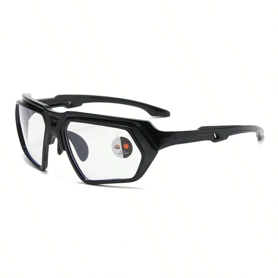 1 Pair Asymmetrical Large Frame Photochromic Glasses For Running, Hiking, Cycling - Multicolor - View 1