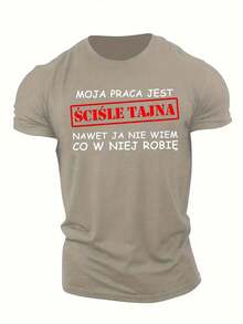 Fun Polish Languages Men's Short Sleeve T-Shirt Summer T-Shirt Top - 黑色 - 查看 6