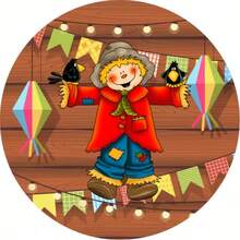 Round Party Backdrop, Easy To Put On, 1.50m, For June Festivals And Arraiás (Brazilian June Festival). - FJN169 - 查看 1