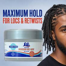 Gel de cera moldeadora para locs, gel de fijación máxima para retorcer locs iniciales, rastas, trenzas y torcidos, gel peinador sin escamas con aceite de árbol de té, aceite de ricino y aceite de coco, 250 ml - Cera de gel moldeadora - Ver 1