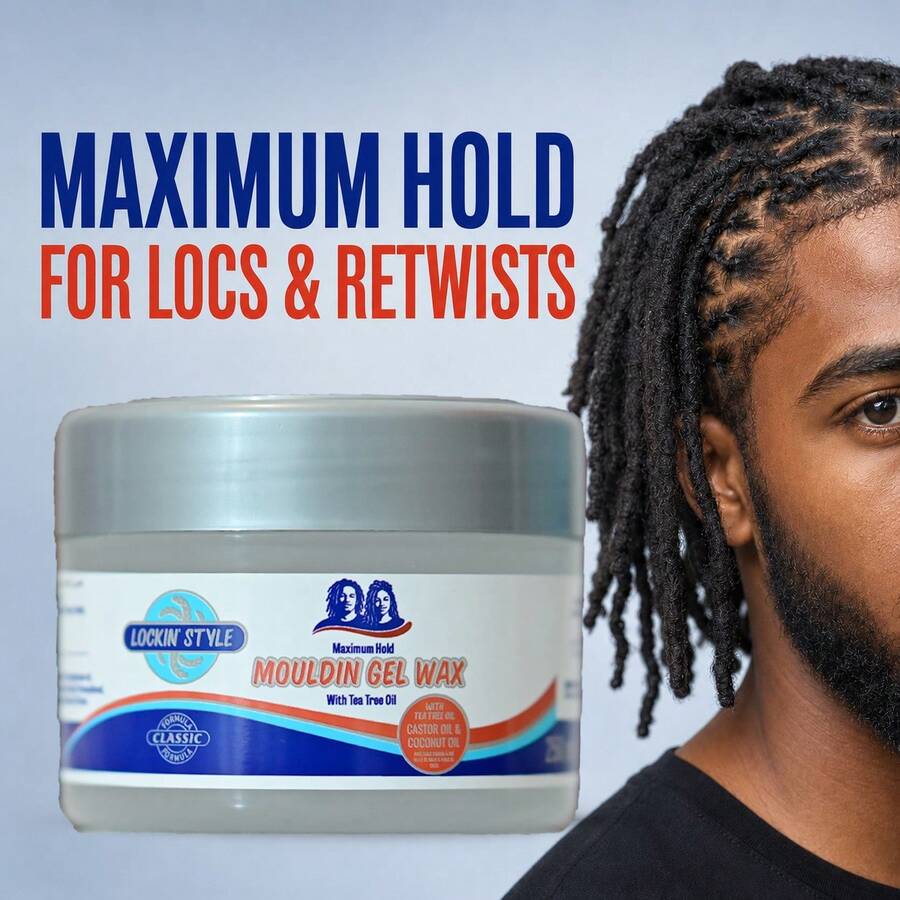 Gel de cera moldeadora para locs, gel de fijación máxima para retorcer locs iniciales, rastas, trenzas y torcidos, gel peinador sin escamas con aceite de árbol de té, aceite de ricino y aceite de coco, 250 ml - Cera de gel moldeadora - Ver 1