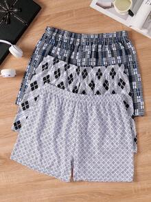 3pcs Casual Sports Soft Knit Fabric Mid-Waist Men's Boxer Briefs - Multicolor - View 2