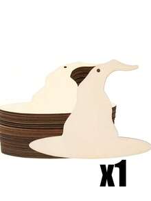 20pcs Halloween Witch Hat DIY Decorative Wooden Signs, Witch Hat Shaped Design With Jute Rope, Suitable For Halloween Party Surprise Decoration, Halloween Indoor And Outdoor Party, Halloween Scene Arrangement, Trick Or Treat Activity, DIY Handicrafts, Holiday Gift - One Size Fits All - View 9