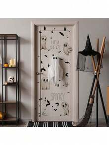 6/1pc Stiker Pintu Hantu Kelelawar, Stiker Dekoratif Hantu Kelelawar Halloween, Stiker PVC Perekat yang Dapat Dilepas, Stiker Dekorasi Hantu Lucu, Stiker BOO, Stiker Dekorasi Rumah Suasana Liburan - A - View 6