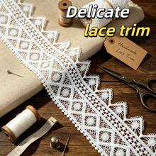 Novo estilo europeu, renda bordada floral, bordado vintage solúvel em água, 2,95 polegadas de largura, acessórios DIY florais feitos à mão, aplique de bordado elegante, adequado para saias, sapatos, chapéus, cortinas, acessórios de casamento e aniversário, decoração de moda | Design de renda floral - Multicolorido - Ver 8