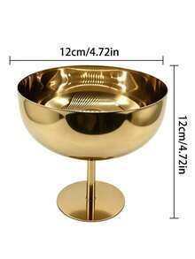 3 Styles Gold Stainless Steel Round High-Foot Dessert Cups In Large/Medium/Small Sizes, Multiple Specifications Available, Suitable For Summer Ice Cream, Desserts And Other Daily Home Use And Party Event Tableware Matching - Multicolor - View 13