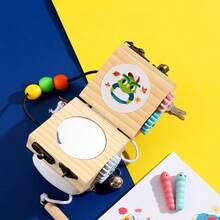 Children's Educational Wooden Toy, Thinking Enlightenment Key & Lock Cube, Montessori Teaching Aid - Multicolor - View 6
