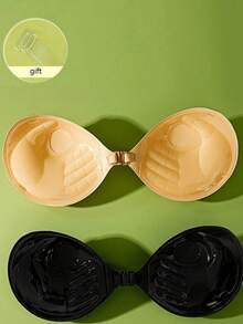 2/1 pieza Sujetador Push-Up Autoadhesivo de 3CM de Grosor, Sujetador Invisible sin Espalda y sin Tirantes, Lencería Realzadora de Pecho - Multicolor - Ver 2