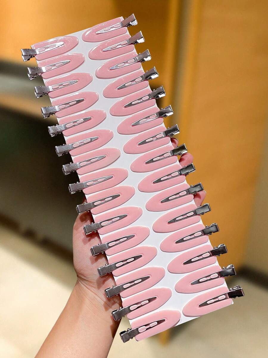 30/60件組女士純色髮夾，簡約百搭款，黑色髮夾、粉色髮夾，小號鱷魚夾式髮夾，女士髮飾髮夾，度假配件，適合日常休閒與外出穿搭