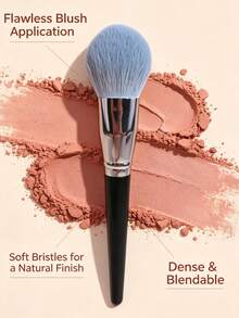 1pc Super Soft Large Powder Brush Professional Makeup Brush For Flawless Base And Blush Effect Black Handle High-Quality Synthetic Bristles Large Face Brush Suitable For Loose Powder / Blush / Contour Sensitive Skin Friendly - Multicolor - View 13