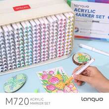 36/192/240 Colors Acrylic Paint Marker Set With Storage Box, Smooth Ink Flow, High Color Gamut Coverage, Suitable For Plastic, Glass, Metal, Bamboo, Canvas, Stone, Ceramic And Fabric Multi-Surface Painting Pens, DIY Craft Supplies And Professional Art Painting Markers - Sets - View 6
