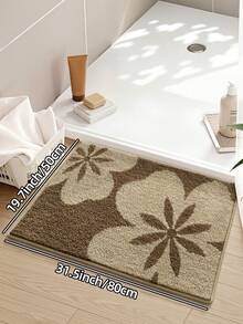 1 pieza Alfombra de baño, suave y esponjosa con tacto cómodo, alfombra de baño con forma de flor, respaldo de TPR antideslizante, adecuada para cocina, exterior, interior, pasillo, dormitorio, sala de estar, al lado de la cama, lavable a máquina y fácil de limpiar, alfombra decorativa para el baño - Multicolor - Ver 13
