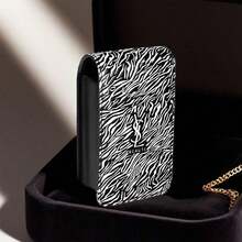 Yves Saint Laurent Compact Mini Red Zebra Print Envelope-Style Storage Bag With Built-In Mirror, Magnetic Closure, Portable And Lightweight, Fits Easily In Handbag, Convenient For Daily Dates, Shopping, Travel And Makeup Touch-Ups, Lipstick Organizer YSL-GIFT-140 - Black - View 3