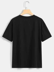 Plus Size Women's Tee For National Day, Casual Comfort, Style For Spring And Summer. - 黑色 - 查看 2